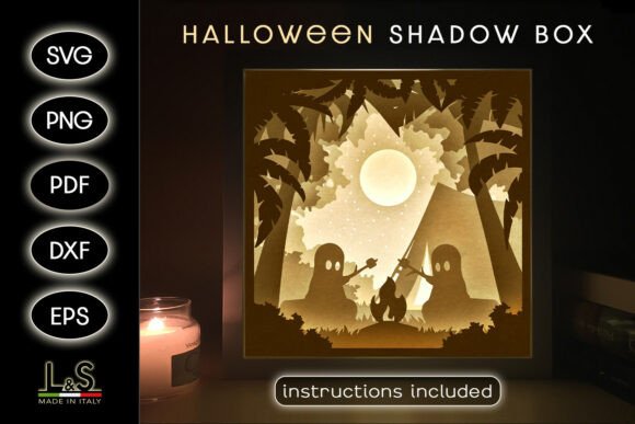 Camping Ghosts Halloween Shadow Box
