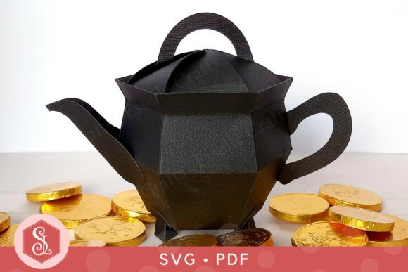 Cauldron Teapot Box SVG PDF Templates