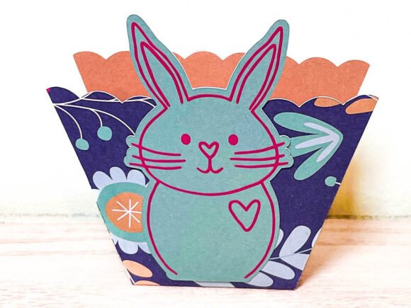 Easter Bunny Basket Paper Craft SVG DXF