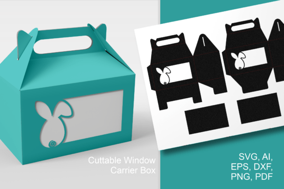 Easter Bunny Wide Window Gable Favor Box