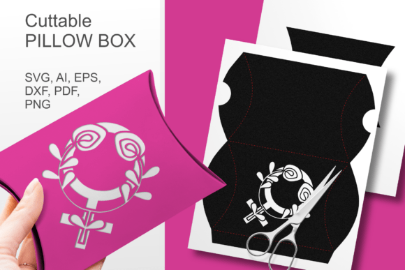 Floral Female Symbol Window Pillow Box 3D SVG