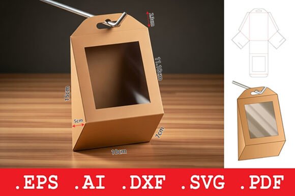 Hanging Box with Transparent Window 3D SVG