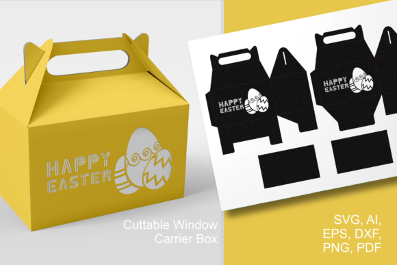 Happy Easter - Gable Favor Box Template