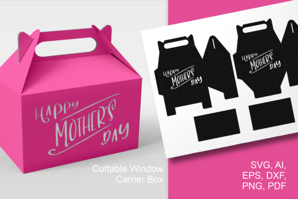 Happy Mother s Day 1 - Gable Favor Box 3D SVG