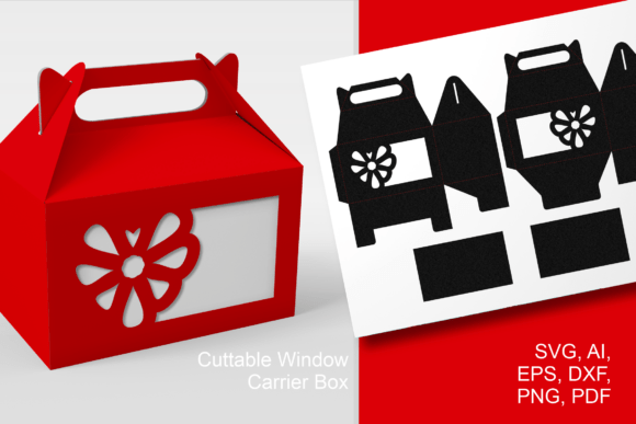 Heart-shaped Flower - Gable Box Template