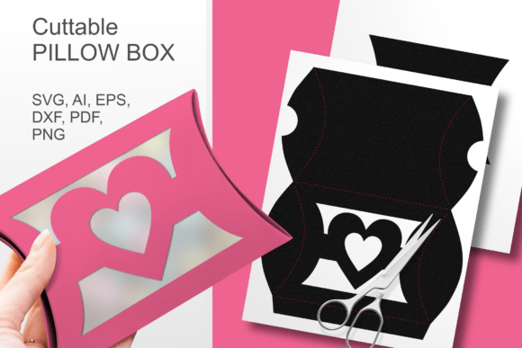 Heart Window Pillow Favor Box Template