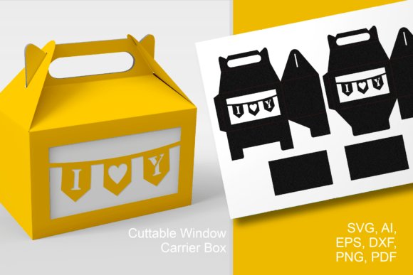 I♥Y Banner Gable Box 3D SVG