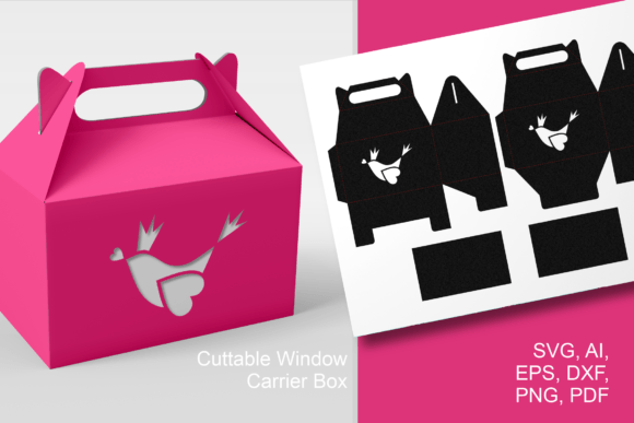 Love Bird Window Gable Box Template SVG