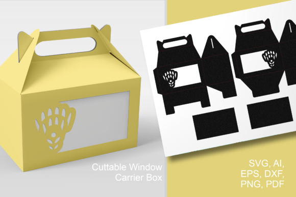 Mid Century Style Bloom Gable Favor Box 3D SVG