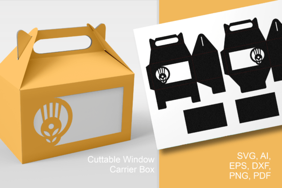 Mid Century Style Flower Gable Favor Box 3D SVG