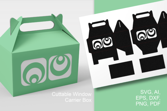 Mid Century Style Window Gable Favor Box 3D SVG