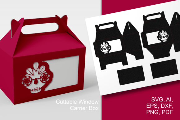 Modern Sugar Head Window Gable Favor Box 3D SVG