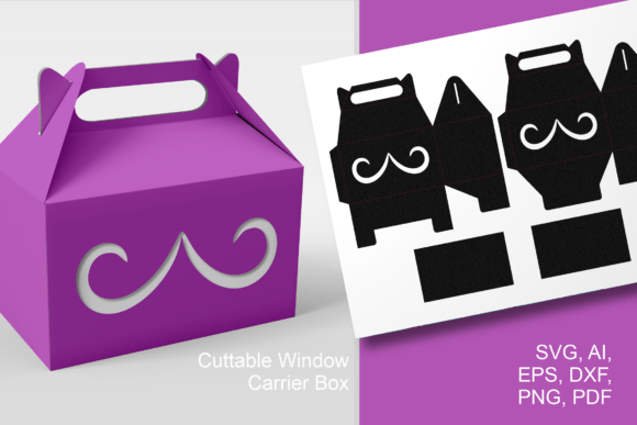 Mustache 2 Gable Window Box Template SVG for Father’s Day