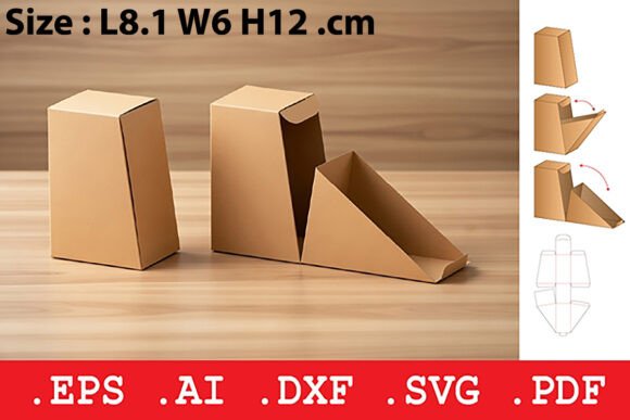 Rectangular Slanted Dispenser Box 3D SVG Objects