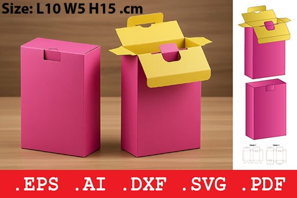 Rectangular Tuck Top Retail Box 3D SVG