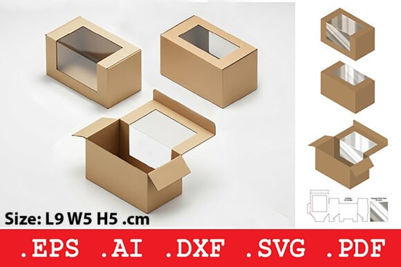 Rectangular Window Product Box 3D SVG Objects