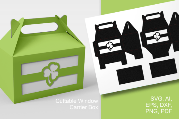 Shamrock Window - Gable Box Template SVG