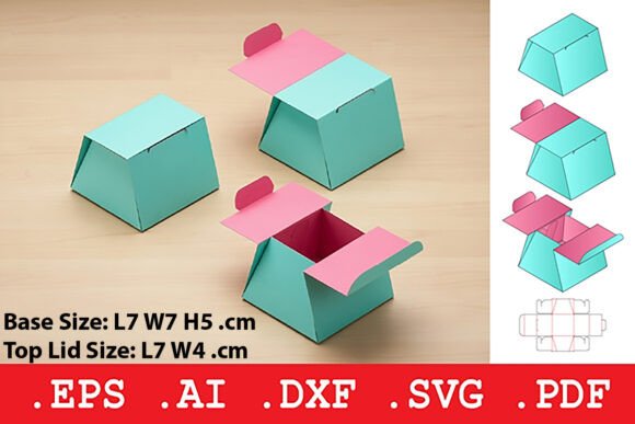 Slant Side Tuck Box: 3D SVG Objects for Packaging