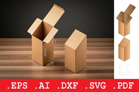 Slanted Top Box: 3D SVG Objects for Crafters