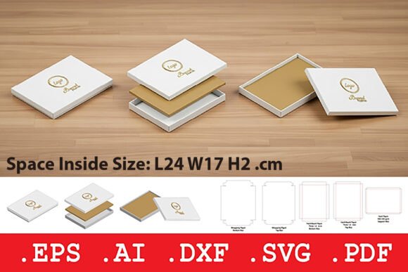 Square Rigid Gift Box Template: 3D SVG for Objects