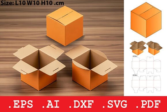 Square Tuck Top Gift Box: 3D SVG Objects for Sellers