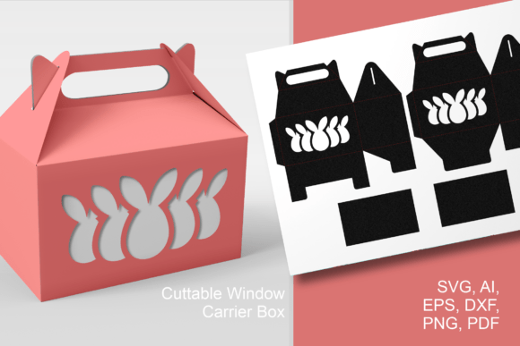 Stacked Easter Bunnies Gable Favor Box
